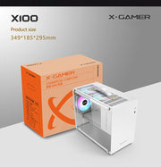PowerTrain X-GAMER X100™ – Portable M-ATX/ITX Mini Desktop Gaming PC Case with USB 3.0, Type-C & PSU Support