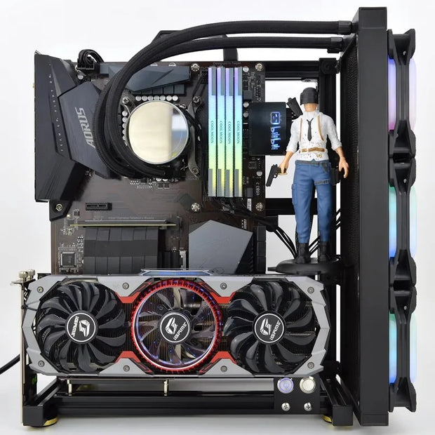 MODMaster™ ATX Open Frame DIY PC Case – Aluminum Gaming Tower for ITX/M-ATX/ATX/E-ATX Motherboards