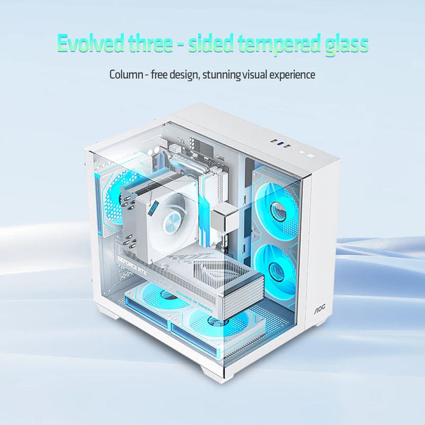 Yeah Magic Cube Seaview™ – M-ATX Gaming Desktop PC Case with Glass Panel, 5 Fan Mounts & 240mm Water Cooling Support