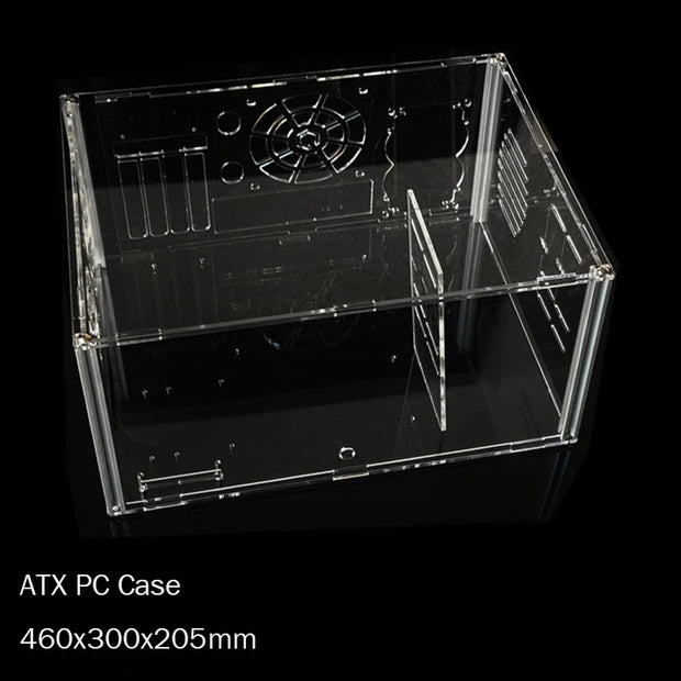 GamerX ClearFrame™ – Transparent Acrylic ATX/M-ATX Gaming PC Case for DIY Builds & Modders