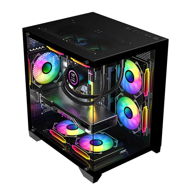AOC CG391B SeaView™ Edition – M-ATX Gaming PC Case with 240mm Water Cooling & 7 Fan Slots