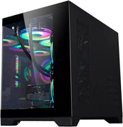 CrystalEdge™ 360 – M-ATX Panoramic Glass PC Case with 360mm Water Cooling Support (No Fans Included)