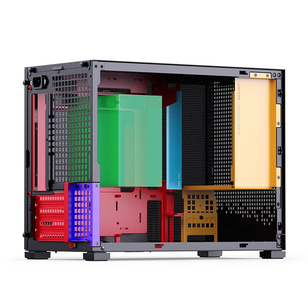 JONSBO™ D32 STD Compact PC Case – Transparent M-ATX Chassis, 240mm Water-Cooling Ready, Adjustable PSU Space (Black)