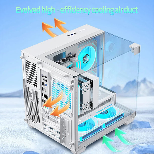 Yeah Magic Cube Seaview™ – M-ATX Gaming Desktop PC Case with Glass Panel, 5 Fan Mounts & 240mm Water Cooling Support