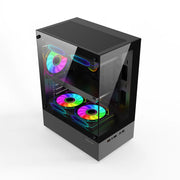 Power Train Illusionary Realm™ – M-ATX/ITX Seaview Gaming PC Case with Side Transparent Panel & 240mm Water Cooling Support