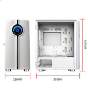 CoreBlaze™ Infinity White – Compact Gaming Case with Tempered Glass, 4 Fan Slots & 240mm AIO Support