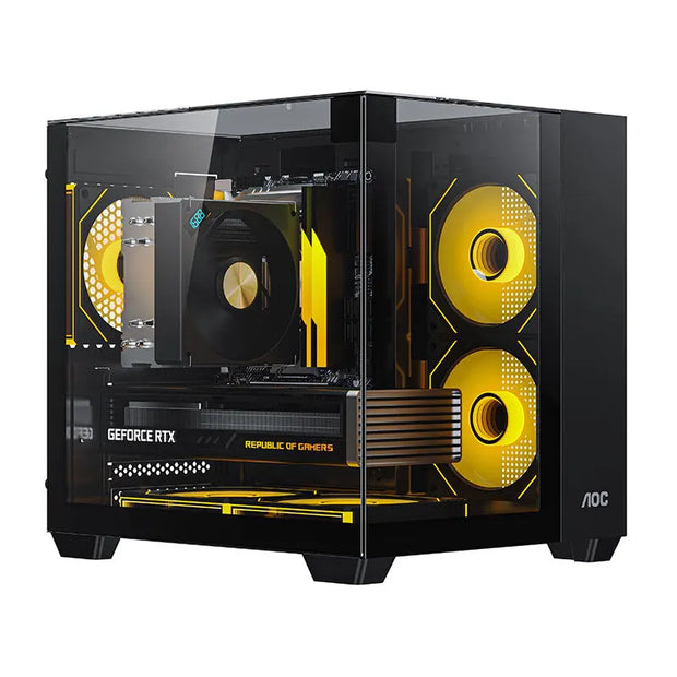Yeah Magic Cube Seaview™ – M-ATX Gaming Desktop PC Case with Glass Panel, 5 Fan Mounts & 240mm Water Cooling Support