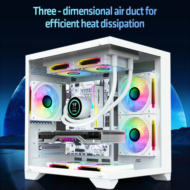 AOC CG391B SeaView™ Edition – M-ATX Gaming PC Case with 240mm Water Cooling & 7 Fan Slots