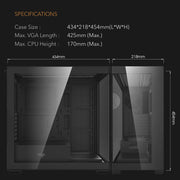 Aigo AS900 SeaViewX™ – ATX/M-ATX/ITX Gaming PC Case with Dual-Side Tempered Glass & 270° Panoramic Design