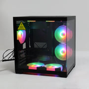 MANMU CrystalCore™ – M-ATX Gaming PC Case with Tempered Glass Side Panel & Pre-Installed Fan