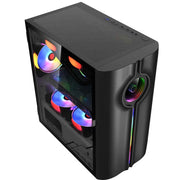 WJCOOLMAN Unlimited Player – Black M-ATX/MINI-ITX Gaming Case with 240mm AIO Support & Panoramic Glass Design