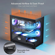 Redragon™ GC218M ShadowCore Gaming PC Case – Back-Mounted M-ATX Chassis with Dual Fans & High Airflow Design