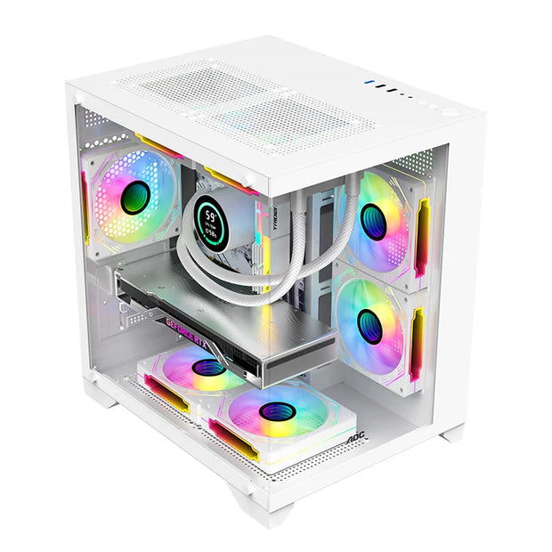 AOC CG391B SeaView™ Edition – M-ATX Gaming PC Case with 240mm Water Cooling & 7 Fan Slots