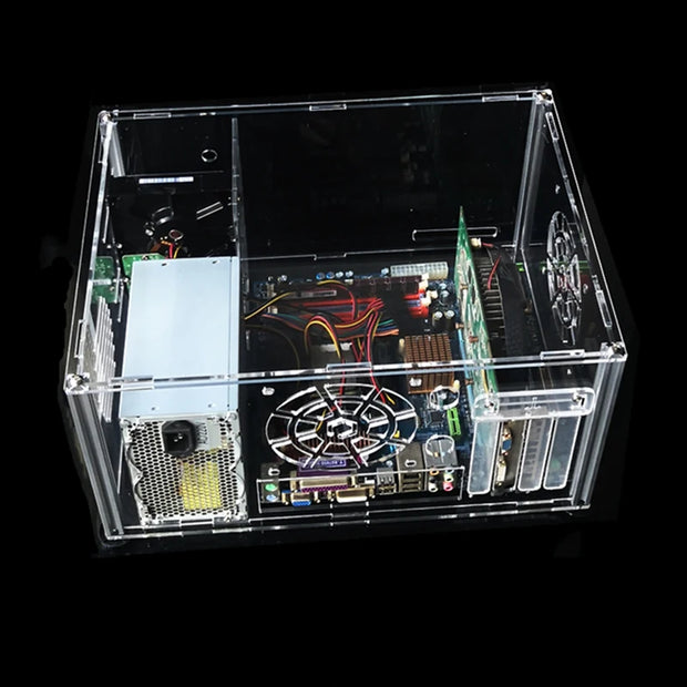 GamerX ClearFrame™ – Transparent Acrylic ATX/M-ATX Gaming PC Case for DIY Builds & Modders