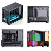 JONSBO D32 PRO Black – Compact M-ATX Desktop PC Case with Adjustable Motherboard Tray, Transparent Panel & 240mm Water-Cooling Support