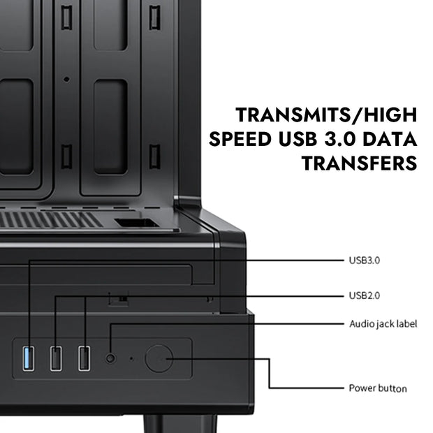 DarkFlash DB330M SeaViewEdge™ – M-ATX Gaming PC Case with 270° Dual Glass Panels & USB 3.0 Front I/O