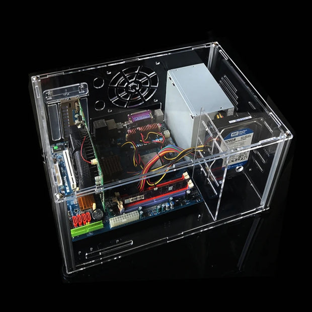 GamerX ClearFrame™ – Transparent Acrylic ATX/M-ATX Gaming PC Case for DIY Builds & Modders