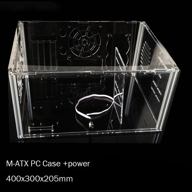 GamerX ClearFrame™ – Transparent Acrylic ATX/M-ATX Gaming PC Case for DIY Builds & Modders