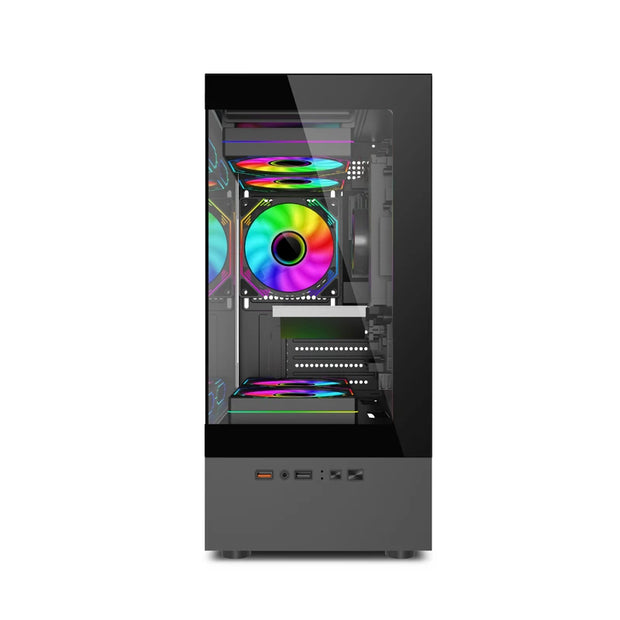 Power Train Illusionary Realm™ – M-ATX/ITX Seaview Gaming PC Case with Side Transparent Panel & 240mm Water Cooling Support