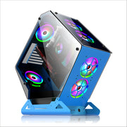 IronCore VaultCube™ – Irregular Design Wide ATX Gaming PC Case with Multi-Chamber Layout & Custom Desktop Styling