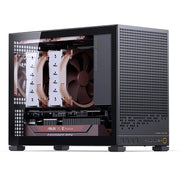 JONSBO D32 PRO Black – Compact M-ATX Desktop PC Case with Adjustable Motherboard Tray, Transparent Panel & 240mm Water-Cooling Support