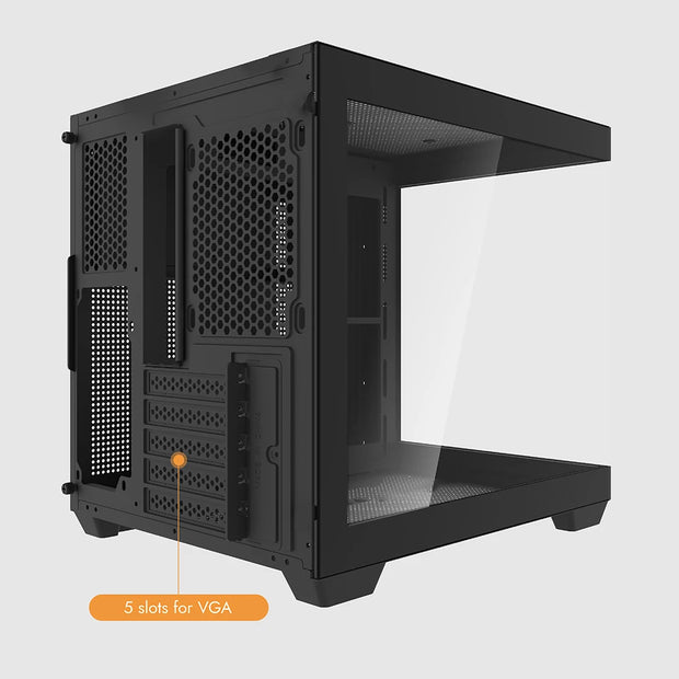 Aigo 275P SeaView Core™ – M-ATX/ITX Gaming PC Case with Double-Sided Tempered Glass & Compact Sea View Room Design