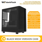 Darkflash™ AeroMesh – Glass Panel Gaming Case with 240mm AIO Support, USB 3.0, Mini-ITX / M-ATX Compatible