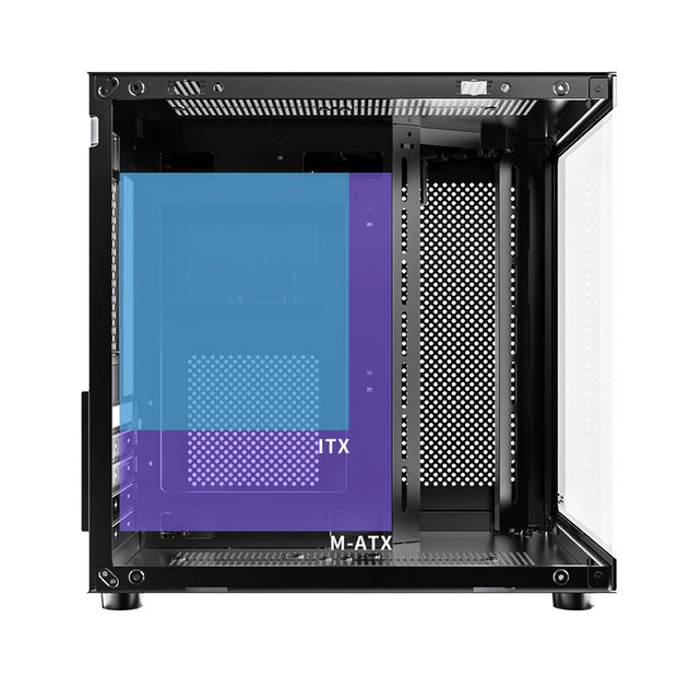 PADO YL SeaView Edge™ – M-ATX Desktop PC Case with Frameless Double Glass & No A-Pillar Design