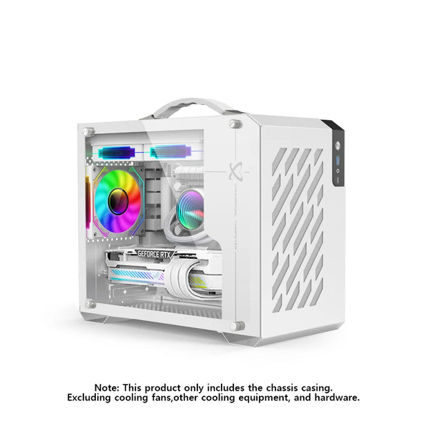 PowerTrain™ X200 MiniFlex – Portable M-ATX/ITX PC Case with USB-C, 240mm Water Cooling Support & Handheld Design