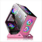 IronCore VaultCube™ – Irregular Design Wide ATX Gaming PC Case with Multi-Chamber Layout & Custom Desktop Styling