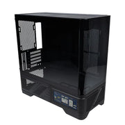 VALKYRIE VK03-M LCD – M-ATX Gaming PC Case with 6.2" Touchscreen, 360mm Water Cooling, and 270° Sea View Glass Panel