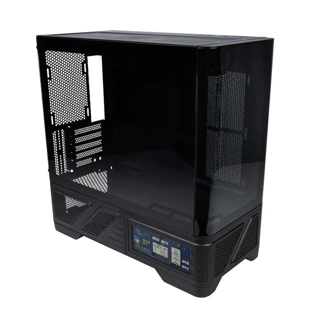 VALKYRIE VK03-M LCD – M-ATX Gaming PC Case with 6.2" Touchscreen, 360mm Water Cooling, and 270° Sea View Glass Panel