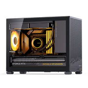 JONSBO™ D32 STD Compact PC Case – Transparent M-ATX Chassis, 240mm Water-Cooling Ready, Adjustable PSU Space (Black)