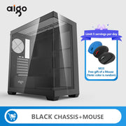 Aigo AS900 SeaViewX™ – ATX/M-ATX/ITX Gaming PC Case with Dual-Side Tempered Glass & 270° Panoramic Design