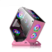 IronCore VaultCube™ – Irregular Design Wide ATX Gaming PC Case with Multi-Chamber Layout & Custom Desktop Styling