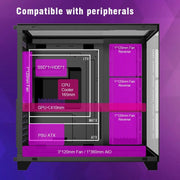 RUIX™ OV403 PrismFlow – ATX Mid-Tower Gaming PC Case with 4× ARGB Fans, Three-Sided Glass & GPU Support