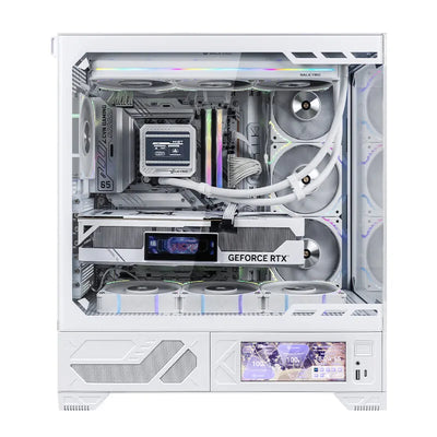 VALKYRIE VK03™ – ATX Gaming PC Case with 6.2" Touchscreen, 270° Sea View Glass & 360mm Water Cooling Support