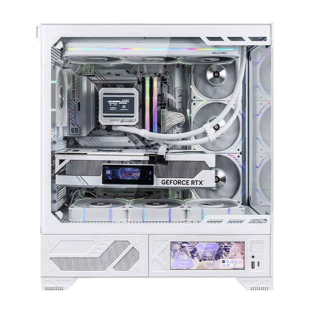 VALKYRIE VK03™ – ATX Gaming PC Case with 6.2" Touchscreen, 270° Sea View Glass & 360mm Water Cooling Support