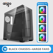 Aigo AS900 SeaViewX™ – ATX/M-ATX/ITX Gaming PC Case with Dual-Side Tempered Glass & 270° Panoramic Design