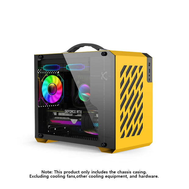 PowerTrain™ X200 MiniFlex – Portable M-ATX/ITX PC Case with USB-C, 240mm Water Cooling Support & Handheld Design