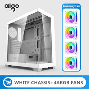 Aigo AS900 SeaViewX™ – ATX/M-ATX/ITX Gaming PC Case with Dual-Side Tempered Glass & 270° Panoramic Design
