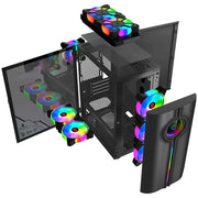 WJCOOLMAN Unlimited Player – Black M-ATX/MINI-ITX Gaming Case with 240mm AIO Support & Panoramic Glass Design