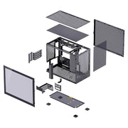 JONSBO™ D32 STD Compact PC Case – Transparent M-ATX Chassis, 240mm Water-Cooling Ready, Adjustable PSU Space (Black)