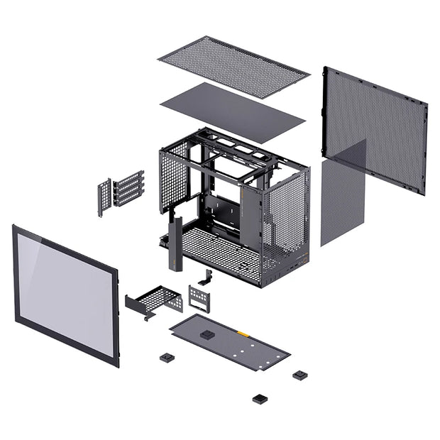 JONSBO™ D32 STD Compact PC Case – Transparent M-ATX Chassis, 240mm Water-Cooling Ready, Adjustable PSU Space (Black)