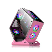 IronCore VaultCube™ – Irregular Design Wide ATX Gaming PC Case with Multi-Chamber Layout & Custom Desktop Styling
