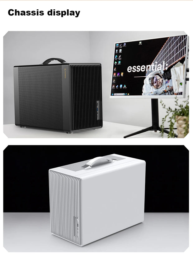 PowerTrain™ P40 CompactForce – M-ATX/ITX Portable PC Case with ATX/SFX PSU Support & USB 3.0 Desktop Mini Chassis