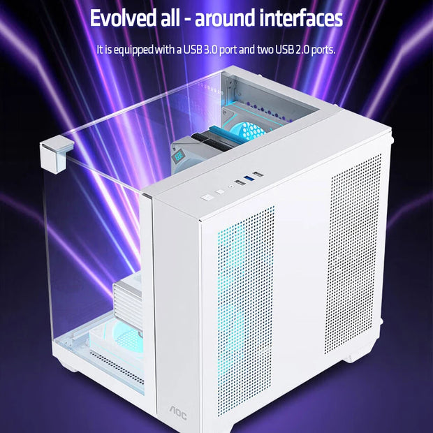 Yeah Magic Cube Seaview™ – M-ATX Gaming Desktop PC Case with Glass Panel, 5 Fan Mounts & 240mm Water Cooling Support