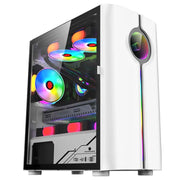 CoreBlaze™ Infinity White – Compact Gaming Case with Tempered Glass, 4 Fan Slots & 240mm AIO Support