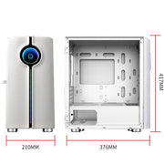 WJCOOLMAN Unlimited Player – Black M-ATX/MINI-ITX Gaming Case with 240mm AIO Support & Panoramic Glass Design