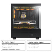 DarkFlash DB330M SeaViewEdge™ – M-ATX Gaming PC Case with 270° Dual Glass Panels & USB 3.0 Front I/O
